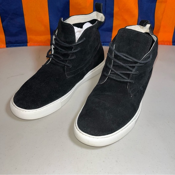 Kenneth Cole Women Size 7.5 Kismet Black Leather Lace Up Chukka Ankle Boot Shoes - Picture 2 of 9